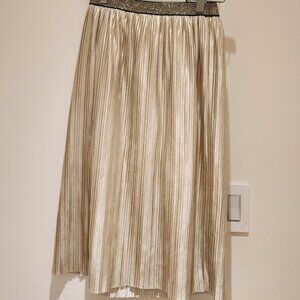 Kate Spade Gold Pleated Skirt